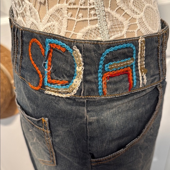 Dark Blue Denim Mini Skirt - Picture 5 of 10